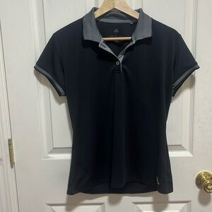 Cute Black Adidas Athleisure Polo Shirt Size L
